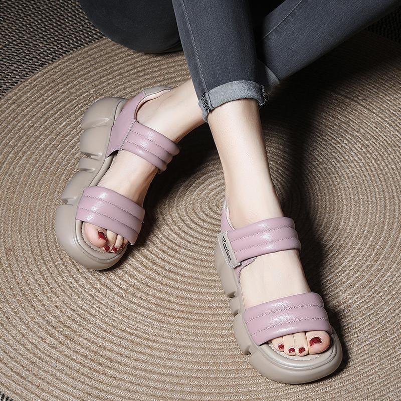 Open Toe All-Match Platform Non-slip Sandals Height Increasing Wedge - Image 2