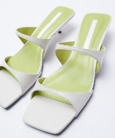 Designer Shoes New White Kitten Heel Women Slipper Square Toe Fashion Ourdoor Fairy Sandals Slippers