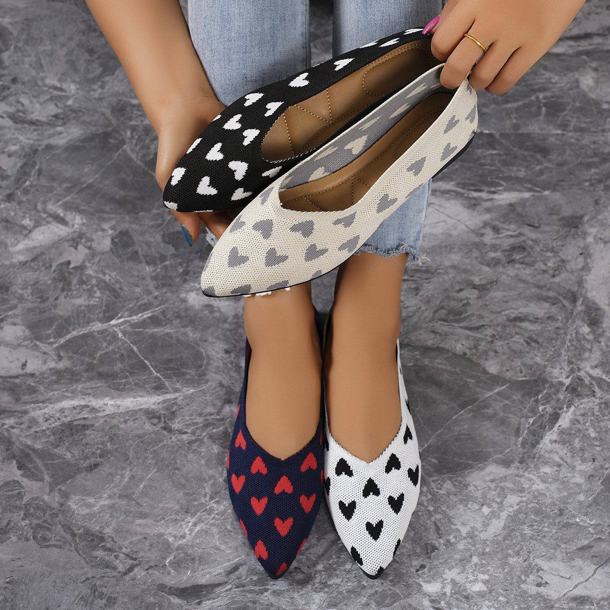 Flat Casual Shoes Light Knit Women's Shoes - Image 5
