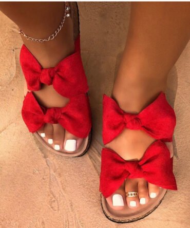 Bow flat slipper