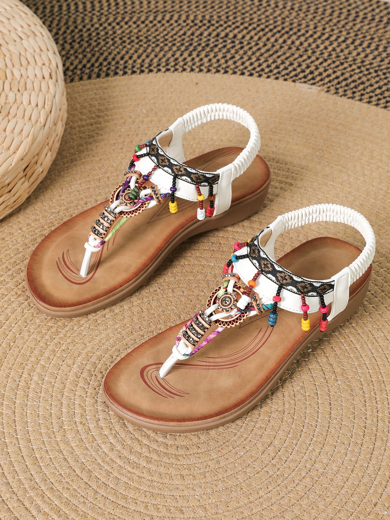 Bohemian Ethnic Style Flat Sandals Pendant Flip-flops - Image 8