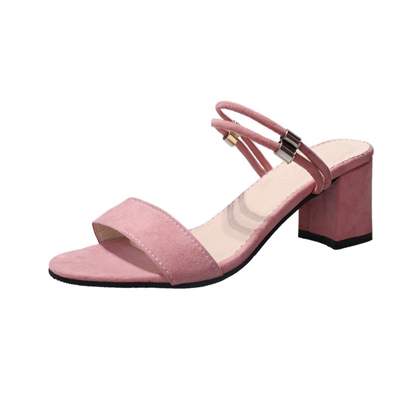 Women's All Match Chunky High Heel Slipper Slippers - Image 3
