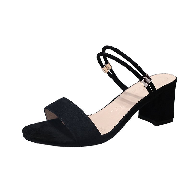 Women's All Match Chunky High Heel Slipper Slippers - Image 2