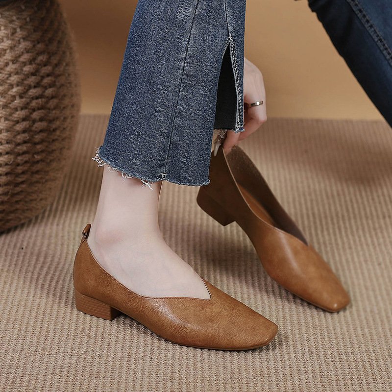 Square Toe Granny Shoes Flat Low-cut Shoes Casual All-matching - Image 8