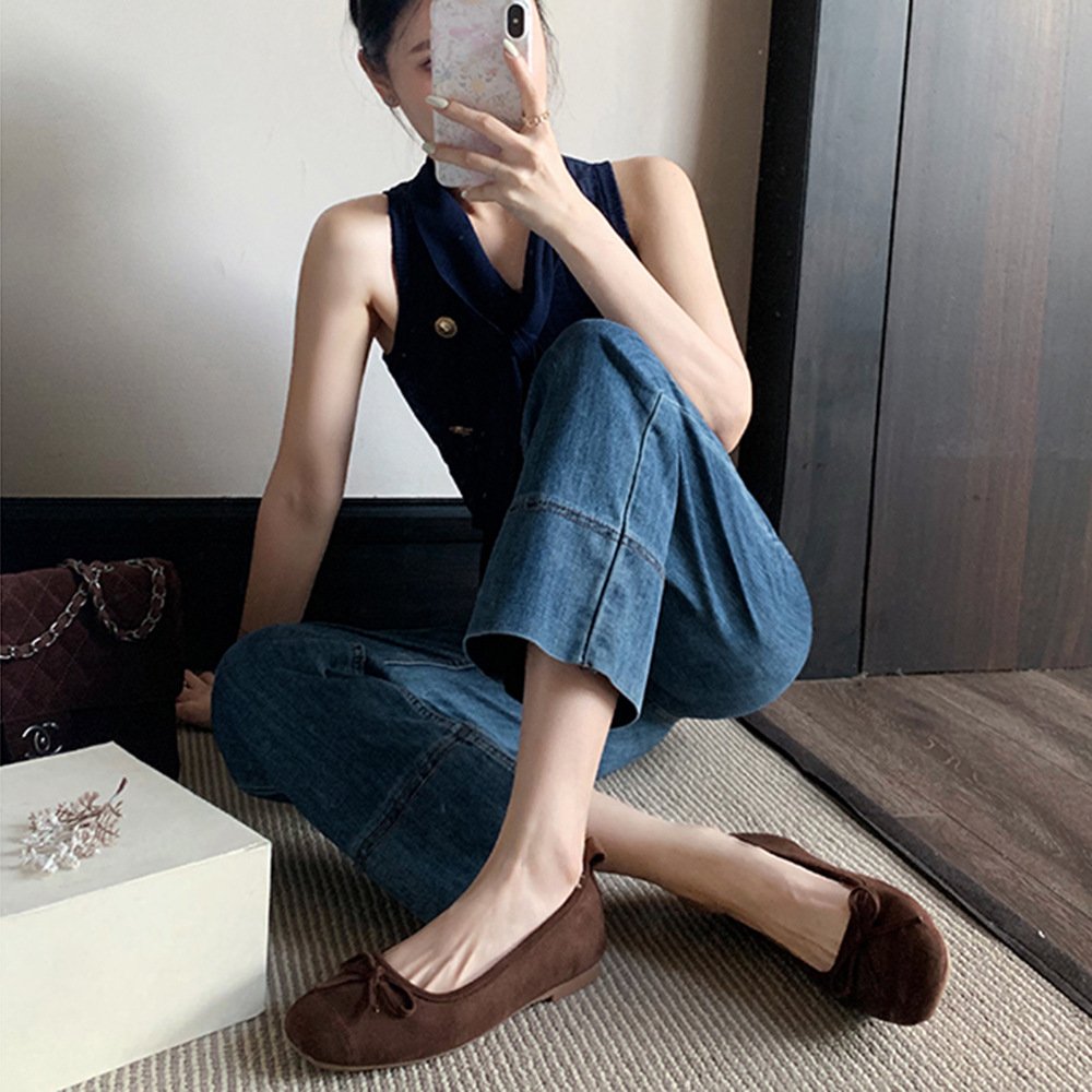Women's Round-toe Ballet-style Bowknot Soft Surface Low-cut Flat Shoes - Image 5