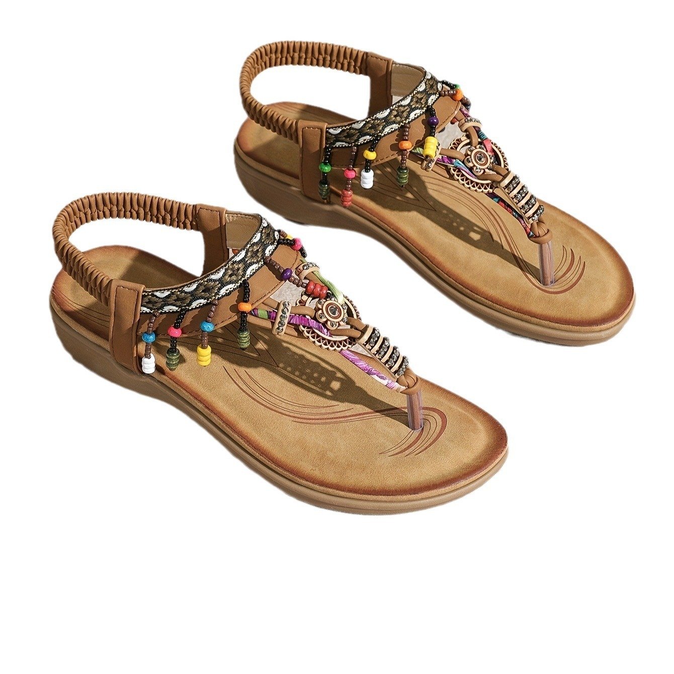 Bohemian Ethnic Style Flat Sandals Pendant Flip-flops - Image 5