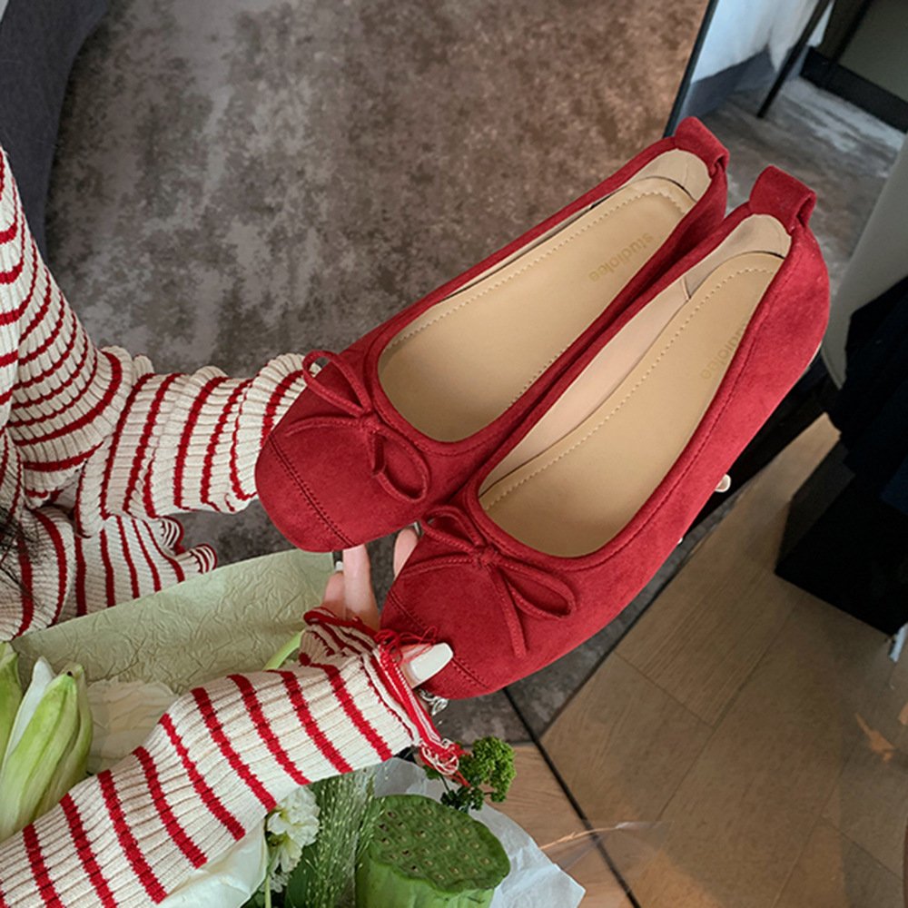 Women's Round-toe Ballet-style Bowknot Soft Surface Low-cut Flat Shoes - Image 7