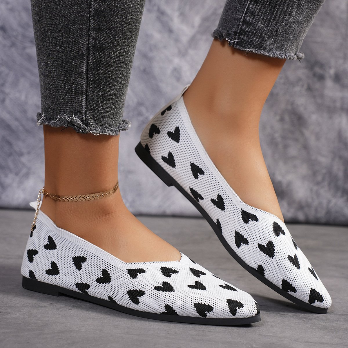 Flat Casual Shoes Light Knit Women's Shoes - Image 2