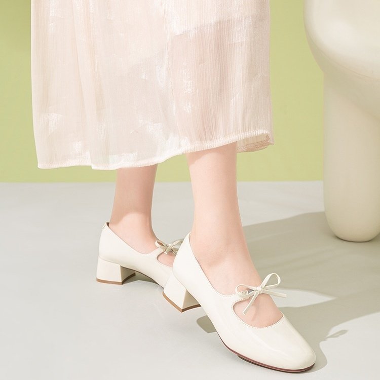 Comfortable Soft Soled Bow Mary Jane Shoes - Image 3