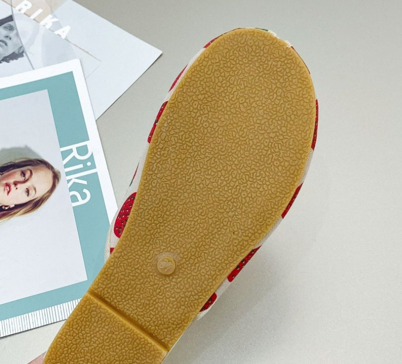 Strawberry Slippers Women's Flat Out Cherry Toe Cap Semi Slipper Fish Mouth Beach - Image 9