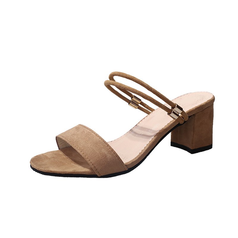 Women's All Match Chunky High Heel Slipper Slippers - Image 4