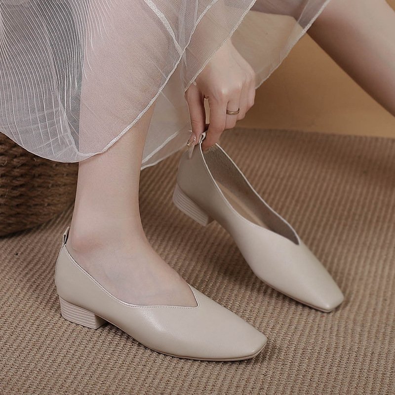 Square Toe Granny Shoes Flat Low-cut Shoes Casual All-matching - Image 4