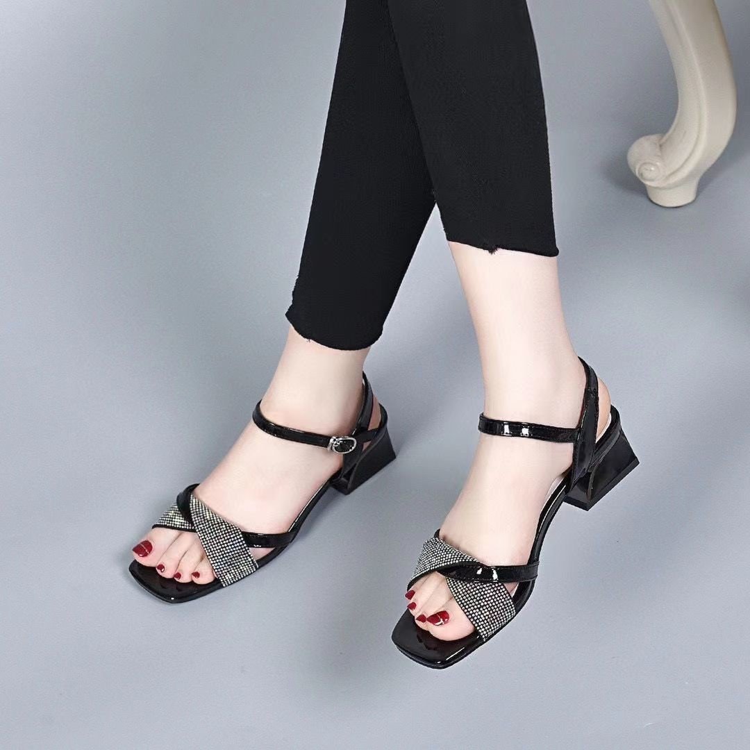 Real Soft Leather Strap Low Heel Fairy Style Sandals - Image 2