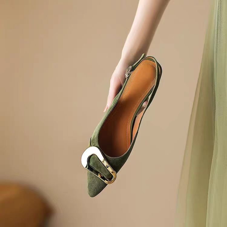 French Retro Metal Buckle Women's Flat-heeled Shoes - Image 3