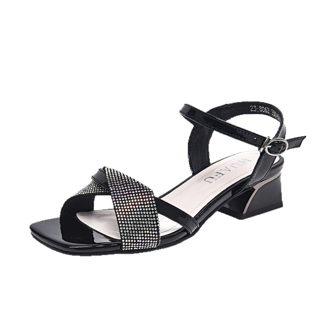 Real Soft Leather Strap Low Heel Fairy Style Sandals - Image 5