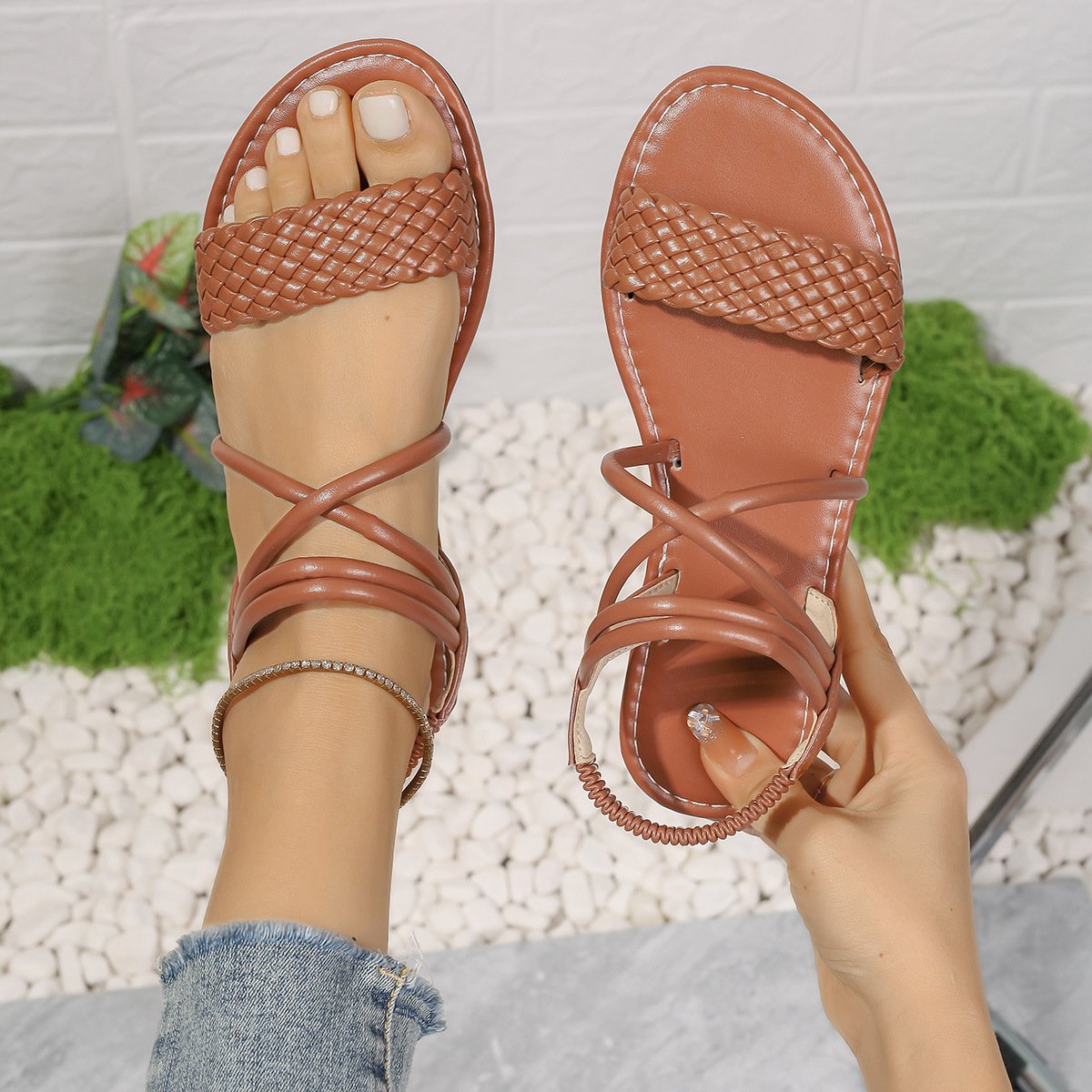 Women's Sandals Fashionable All-match Woven - Image 3