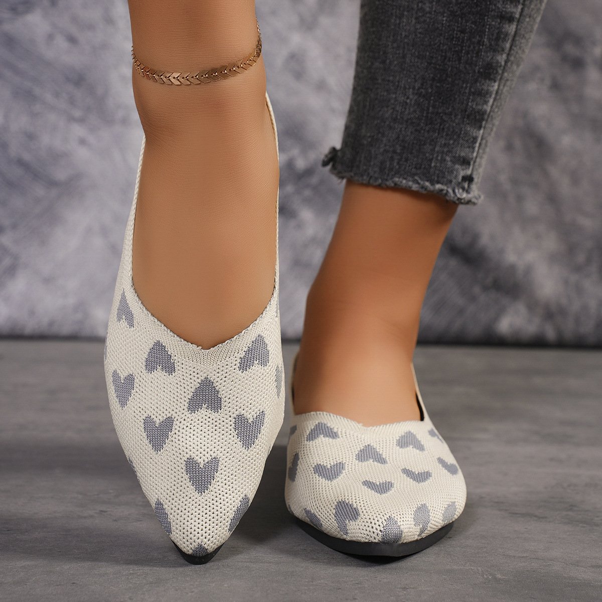 Flat Casual Shoes Light Knit Women's Shoes - Image 3